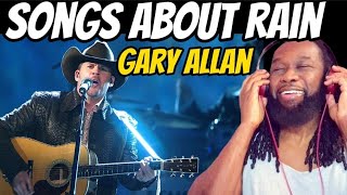 GARY ALLAN Songs about rain REACTION  Heartbreak songs are the best First time hearing [upl. by Llemert]