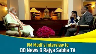 PM Modis Joint interview with DD News amp Rajya Sabha TV [upl. by Mala]