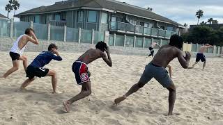 West Ranch 20242025 Varsity Basketball Beach workout [upl. by Airotciv504]