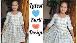 Latest Kurti model cutting amp stitching 👌🤍 kurti kurtidesign kurtis kurtihaul Siri 💫 [upl. by Adabelle]