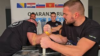 Josip BurušićStefan Bubanja right hand Armwrestling super matches Široki Brijeg 03112024 [upl. by Stanley]