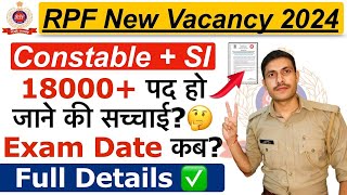 RPF New Recruitment 2024  RPF Constable amp SI Exam Date 2024  RPF Constable amp SI Post Increase 2024 [upl. by Cumings975]