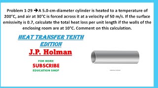 Problem 129 calculate the total heat loss per unit length [upl. by Davilman]