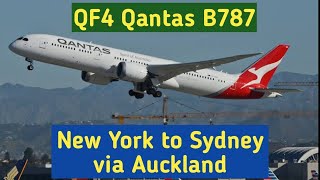 QF4 Qantas B787 New York to Sydney via Auckland qantasairways b777300er sydneyairport jfkairport [upl. by Dowlen]