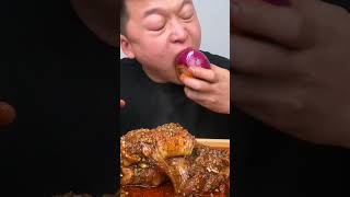 Spicy Mutton Bones mukbang short [upl. by Eanrahs]