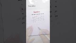 September Calendar idea satisfying creativeart shorts trending [upl. by Britni787]