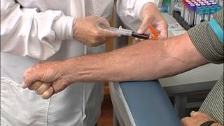 How to perform a venipuncture using a syringe [upl. by Adnilram]