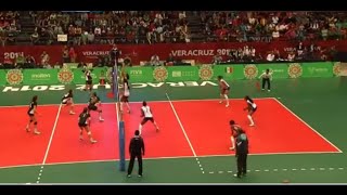 Medalla de Bronce Voleibol Femenil México vs Cuba JCC Veracruz 2014 [upl. by Furtek]