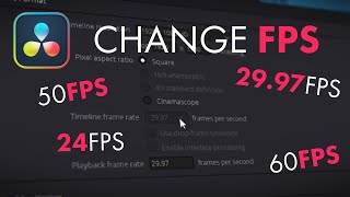 Change frame rate  DaVinci Resolve Tutorial [upl. by Najram640]