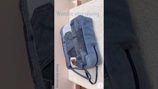 Sewing denim suitcase tutorial from old jeans pockets wandeeeadysewing suitcasetutorial travelbag [upl. by Dorcea]