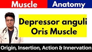 Depressor anguli oris Muscle  Origin Insertion Action amp Innervation  Depressor anguli in Hindi [upl. by Aettam]