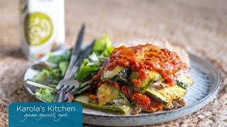 Courgettechampignonlasagne  Karolas Kitchen [upl. by Onitnerolf]