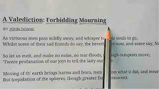 A Valediction Forbidding Mourning  John Donne Hindi Explanation summary of quota valedictionquot [upl. by Joappa381]