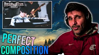 MUSIC DIRECTOR REACTS  Attack on Titan Suite  Hiroyuki Sawano Project emU [upl. by Marmion]