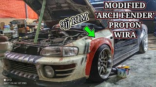 MODIFIED ARCH FENDER PROTON WIRA  9jj RIM  WAKSHOP GARAGE [upl. by Naimaj491]