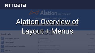 Alation Overview of Layout  Menus  NTT DATA Databytes  Ep 14 [upl. by Willms]