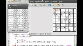 GTK tutorial 18  GUI for sudoku solver part 5  example program 4 [upl. by Ahsitil]