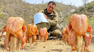 A Whole Chicken Fried Under A Bucket An Unusual Way To Prepare A Crispy Dinner [upl. by Cela]