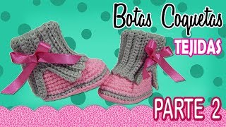 Botas coquetas para niña Tejidas a Crochet  parte 22 [upl. by Lizette634]