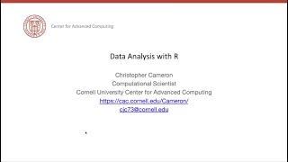 Data Analysis with R [upl. by Darrin]