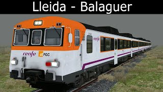 Línea Lleida  Pobla de Segur  Trayecto Lleida  Balaguer  Train Simulator Classic  Renfe 592 [upl. by Harim]