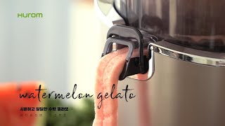 Gelato Recipefeat HUROM H100 Watermelon gelato 휴롬 젤라또 레시피feat 휴롬100 수박 젤라또 [upl. by Anem698]