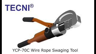 TECNI YCP70C Hydraulic Swaging Tool for Small Diameter Wire Rope amp Steel Cable [upl. by Merrick430]