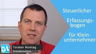 Fragebogen vom Finanzamt für Kleinunternehmer selber ausfüllen Erfassungsbogen [upl. by Care567]