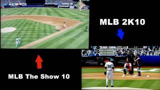 MLB 2K10 vs MLB 10 The Show Gameplay Comparison [upl. by Finegan]