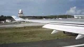 StMaarten TakeOff KLM 747 window view [upl. by Friedrick]