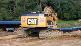 Caterpillar CAT 345D L digging a trench for a gas pipeline [upl. by Rosene]