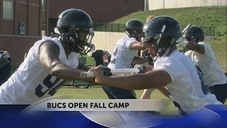 ETSU Football opens 2017 fall camp [upl. by Elletsirk867]