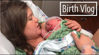 32 HOUR LABOR  LIVE BIRTH VLOG  I THREW UP [upl. by Bidget]