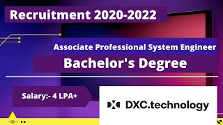 DXC Technology Off Campus Drive For 2022 Batch  DXC Recruitment 2021  DXC Hiring 2020 Batch [upl. by Relly]