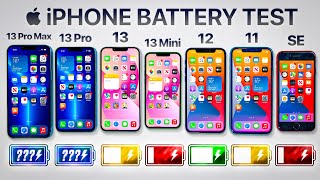 iPhone 13 Pro Max vs 13 Pro  13  13 Mini  12  11  SE  Battery Life DRAIN TEST [upl. by Roye856]