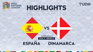 HIGHLIGHTS  España vs Dinamarca  UEFA Nations League 2024  TUDN [upl. by Alurta]