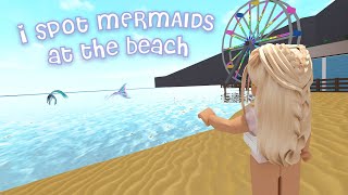 Spotting Mermaids at the Beach  Roblox Bloxburg Roleplay [upl. by Albertina]