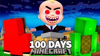 We Survived 100 Days From Giant Scary BOSS BABY in Minecraft Challenge  Maizen JJ and Mikey [upl. by Gino]