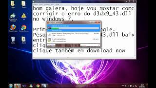 Erro d3dx943dll do Windows 7 [upl. by Carson]