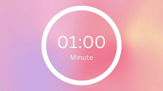 1 Minute Countdown Timer  Cute Pink Aesthetic  Simple Beep With No Music  Countdown 60 Seconds [upl. by Nirrok633]