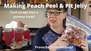 Making Peach Peel amp Pit Jelly for the freezer or the canner [upl. by Sirromad]