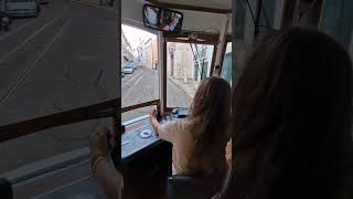 Trams in Lisbon Portugal tram cinematic shorts youtubeshorts viralvideo lisbon portugal [upl. by Lekcim]