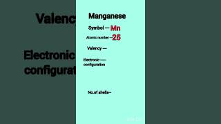 Manganese valency electronic configuration valence electrons shorts chemistry [upl. by Enamart]