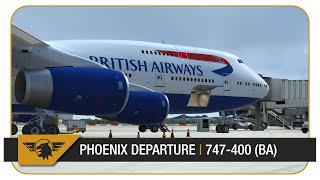 P3D V4 60FPS PMDG 747  Phoenix KPHX  Heathrow EGLL  BA288  Part 1 [upl. by Engelhart812]