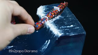 How to make a Diorama Mega Tsunami Hit the Bay [upl. by Eessej]