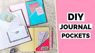 3 DIY Journal Pockets  How To Make Pockets For A Journal [upl. by Olivann]