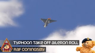 ONE OF THE BEST TYPHOON MAX HIGH PERFORMANCE TAKE OFFS WITH AILERON ROLL • 29 SQUADRON RAF CONINGSBY [upl. by Anytsirhc]