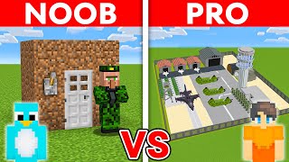 NOOB vs PRO MODERN ARMY MILITARY BASE Build Challenge in Minecraft [upl. by Nosnarb844]