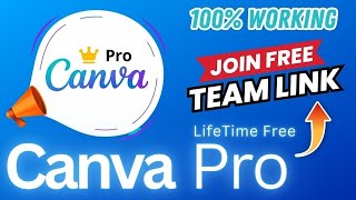 How To Get Canva Pro Free  Canva pro team invite link  canva pro team link [upl. by Daisy249]