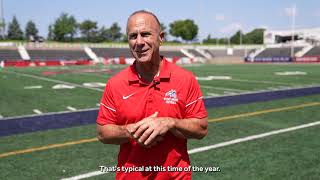 2023 Stony Brook Football Training Camp Insider  Coach Priore Recaps the First Scrimmage  August 9 [upl. by Aigroeg962]